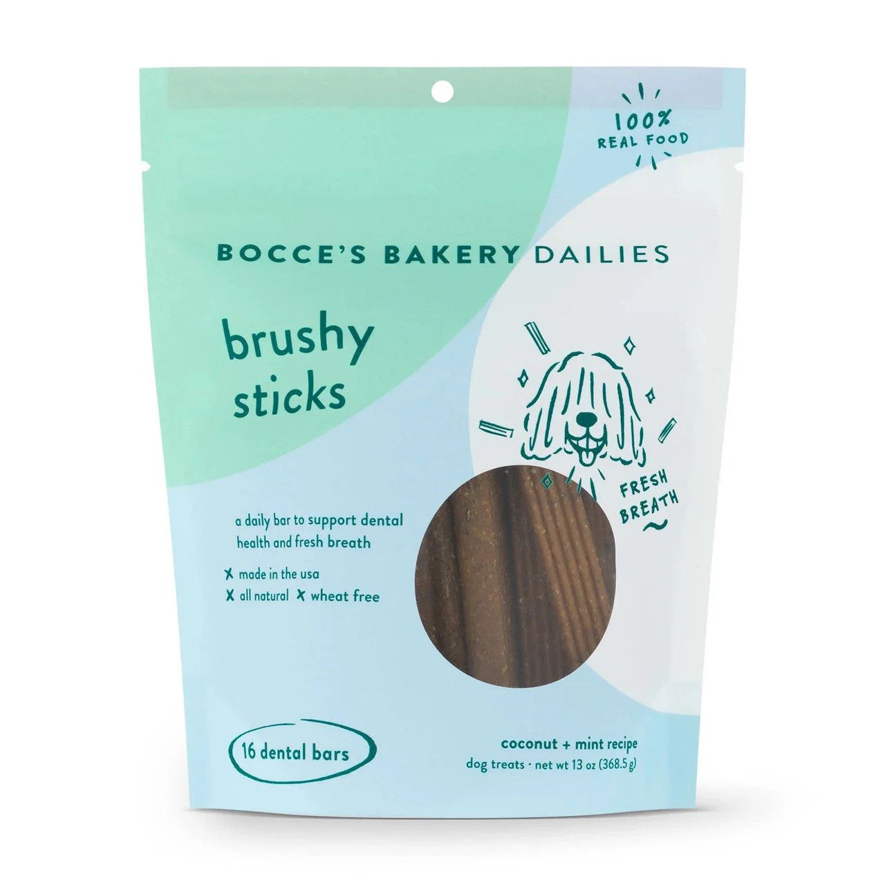 BOCCES DOG BRUSH STKS MED 13 OZ