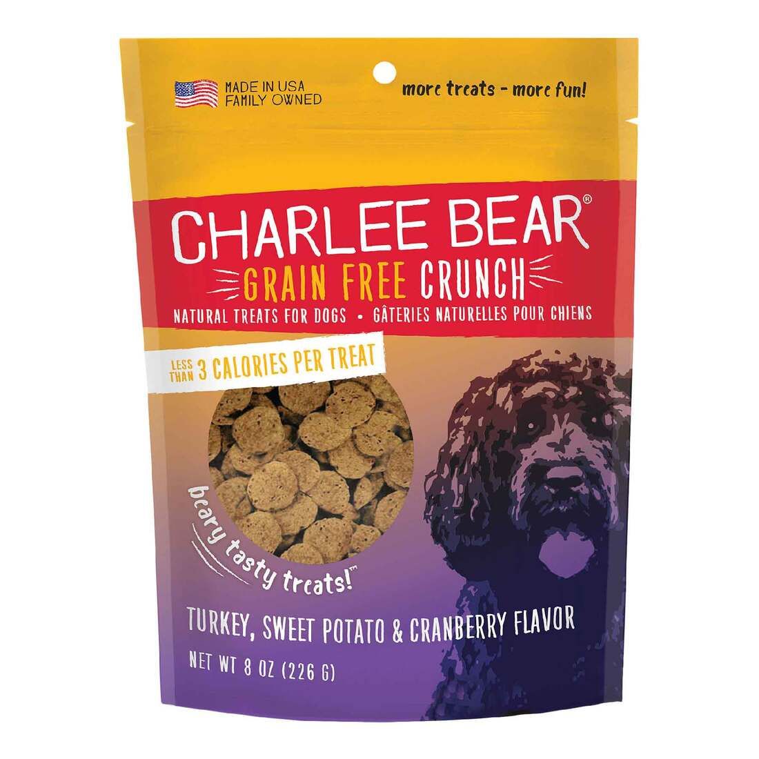 CHARLEE BEAR DOG TRK/POT/CBERRY 8OZ