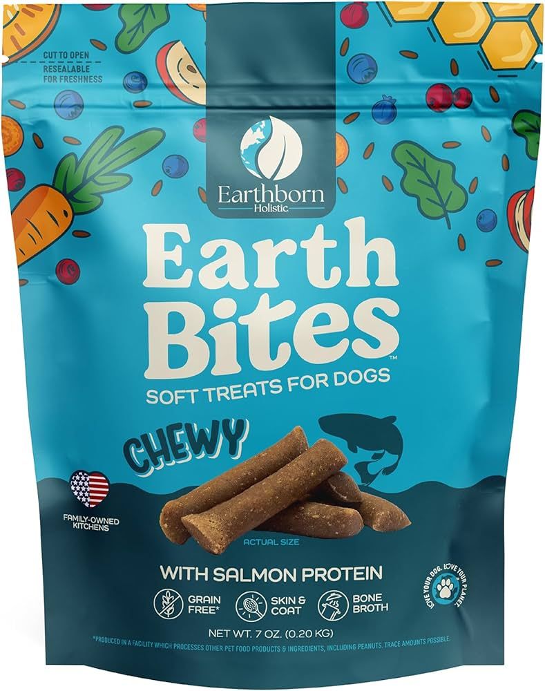 EARTHBORN DOG TREAT CHEWY SALMON 7OZ