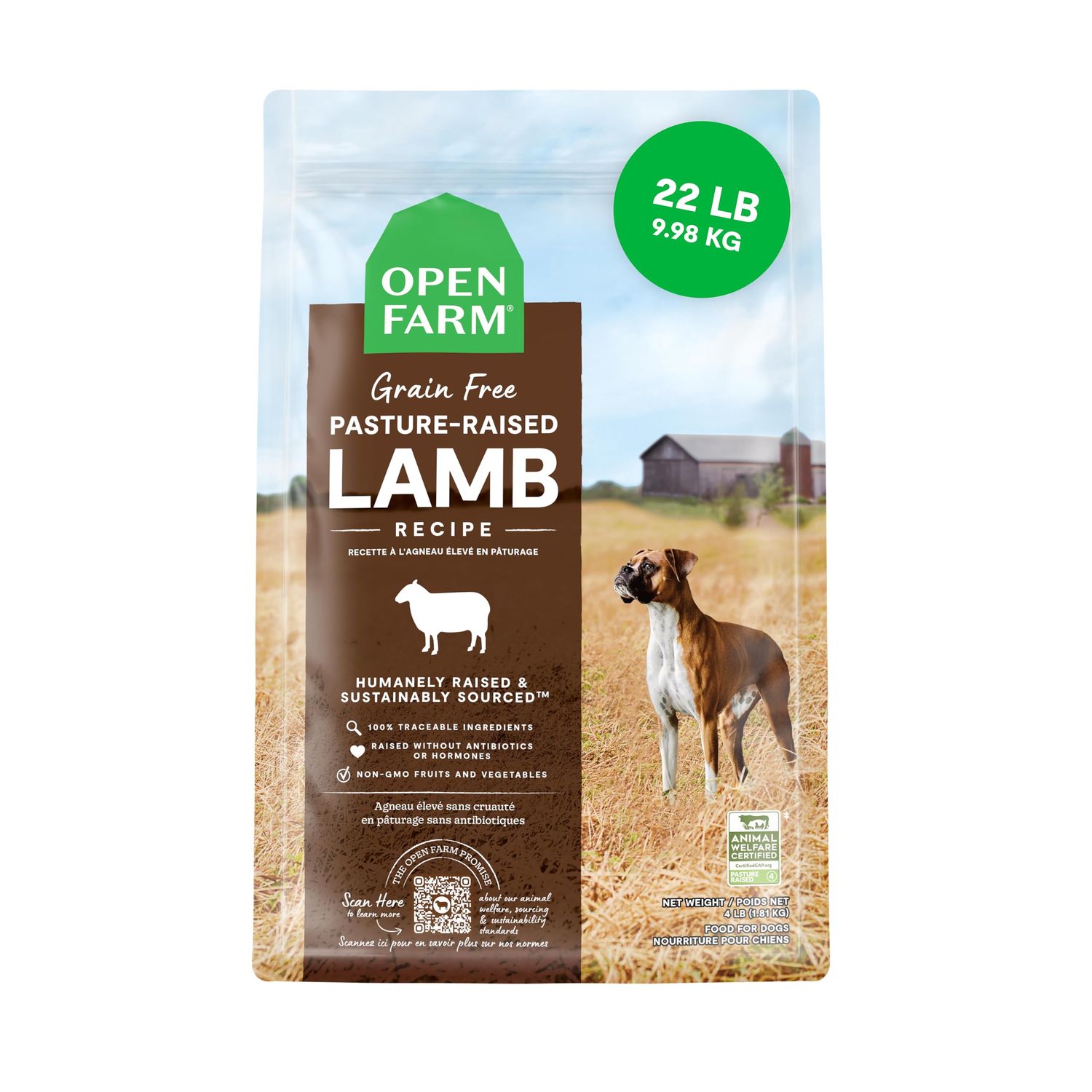 OPEN FARM DOG GF LAMB 22#
