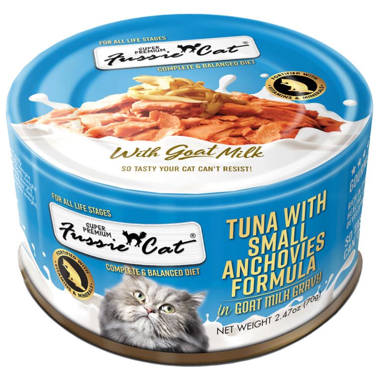 FUSSIE CAT GOAT MILK TNA/ANCH 2.47OZ