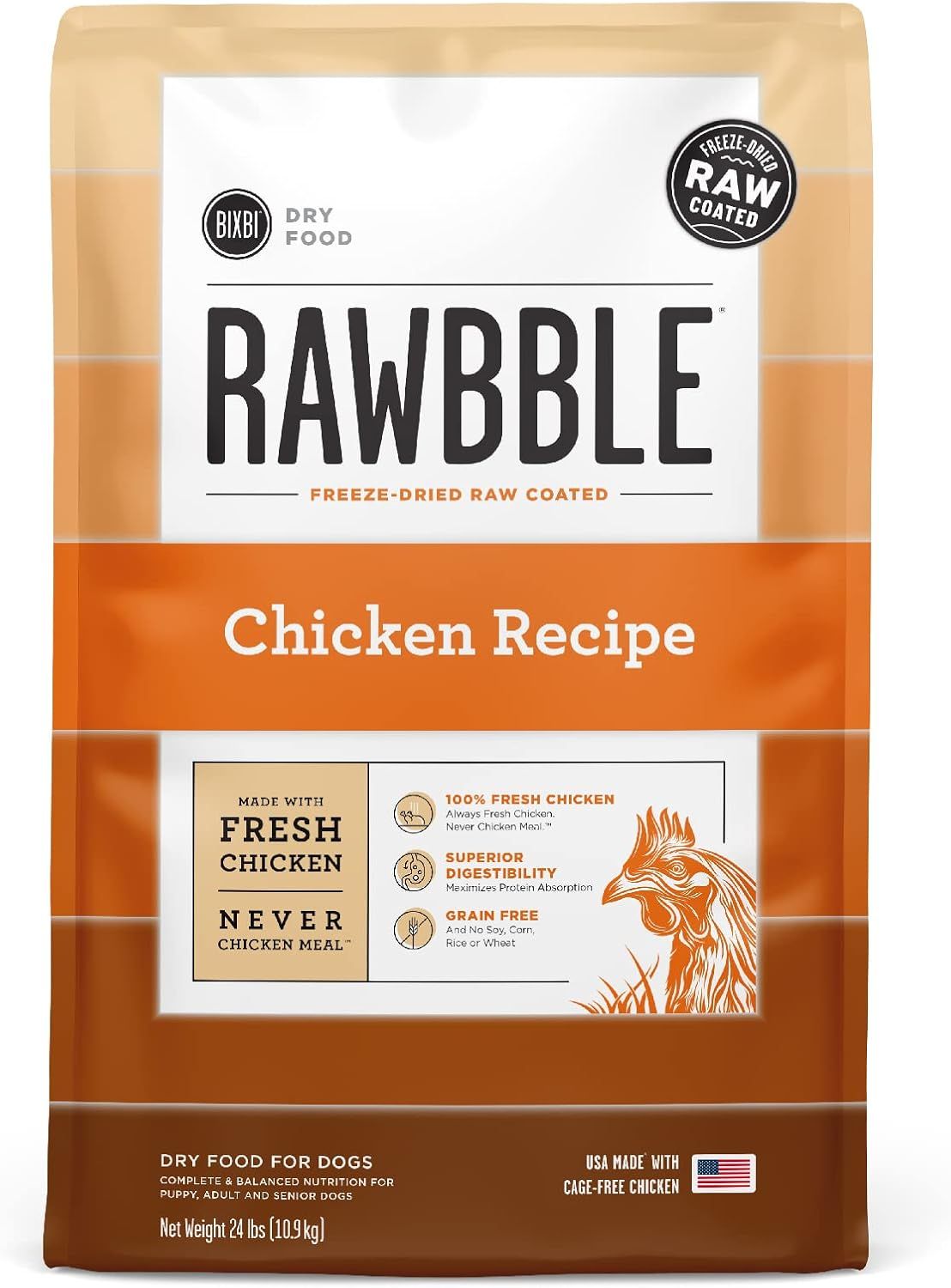 BIXBI DOG RAWBBLE CHICKEN KIB 24#