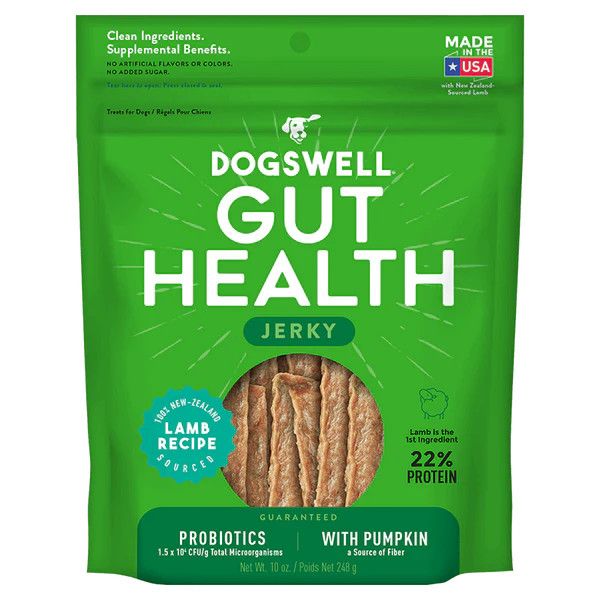DOGSWELL GUT JERKY GF LAMB 10OZ