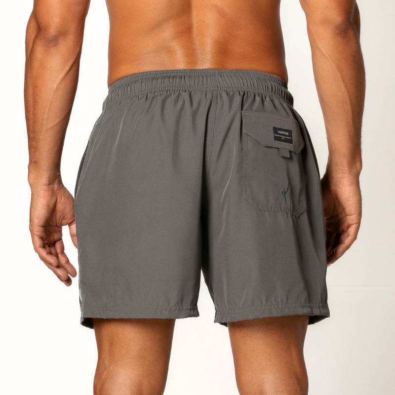 Gray Slim Fit Men's Stretch Shorts - Casual Wear for Everyday Comfort