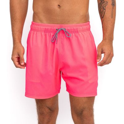 Neon Pink Men&#39;s Slim Fit Stretch Shorts