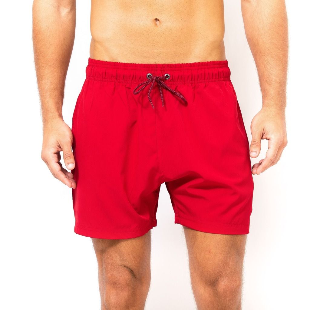 Red Slim Fit Stretch Shorts for Men - Comfortable and Stylish Casual Wear