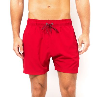 Red Slim Fit Stretch Shorts for Men - Comfortable and Stylish Casual Wear