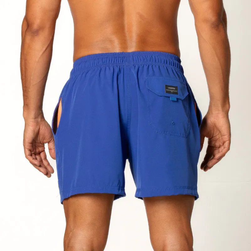 Men's Royal Blue Stretchy Shorts - Comfortable &amp; Casual Elastic Fabric for Everyday Wear
