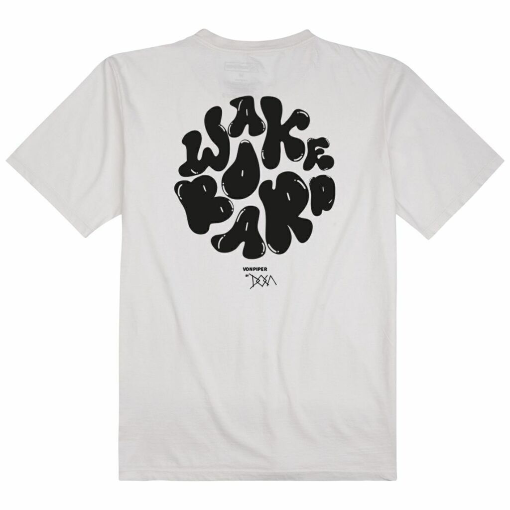 Off-White Doca Wakeboard T-Shirt by VonPiper - Casual Surf Style Tee for Water Sports Enthusiasts