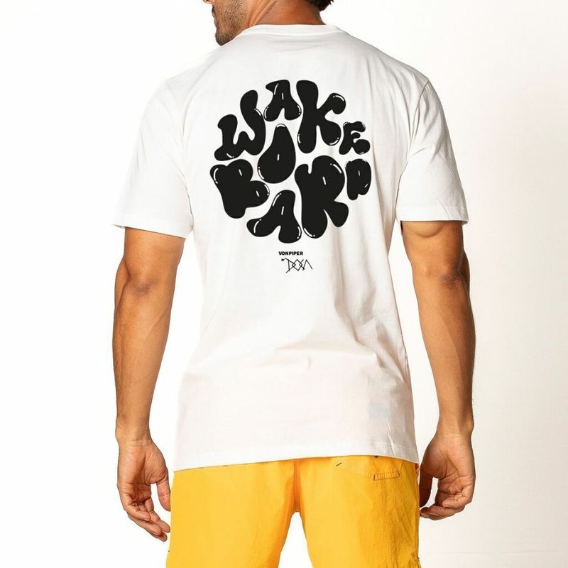 Off-White Doca Wakeboard T-Shirt by VonPiper - Casual Surf Style Tee for Water Sports Enthusiasts