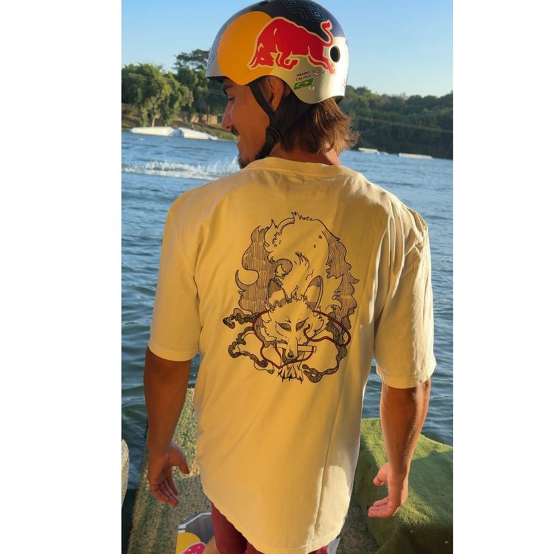 Wakesurf Wolf T-Shirt by Doca: Exclusive Designer Tee by Mari Lee for Wakeboard Enthusiasts