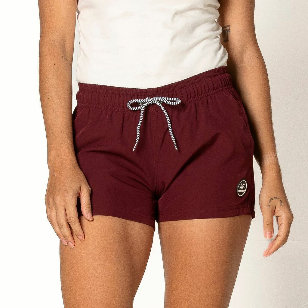 Cozy Burgundy Stretchy Women&#39;s Short Shorts