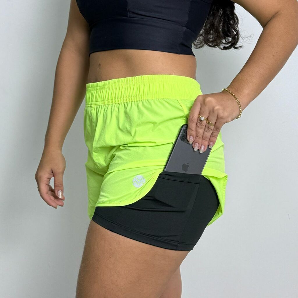 Neon Yellow Women&#39;s Action Shorts for Fun and Leisure