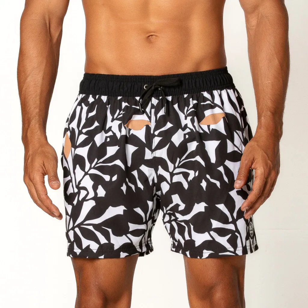 Tropical Print Men&#39;s Shorts - Stylish Folha Design for Summer Vibes
