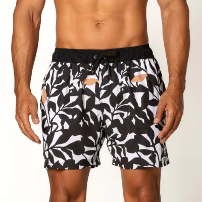 Tropical Print Men&#39;s Shorts - Stylish Folha Design for Summer Vibes
