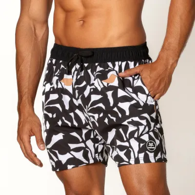 Tropical Print Men's Shorts - Stylish Folha Design for Summer Vibes