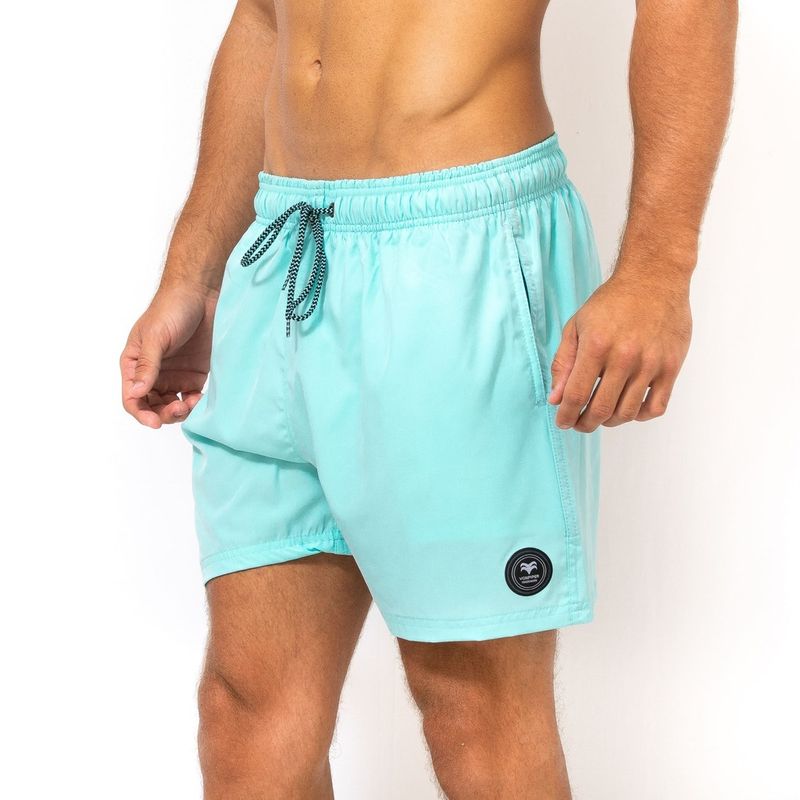 Men's Light Blue Quick-Dry Elastane Swim Shorts