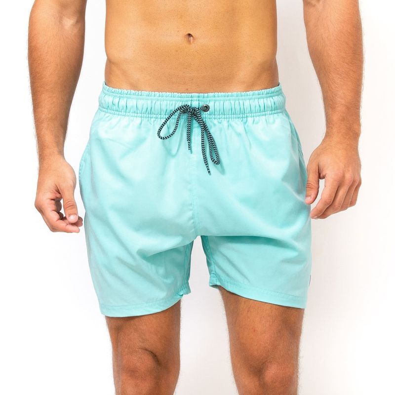 Men&#39;s Light Blue Quick-Dry Elastane Swim Shorts