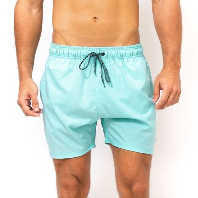 Men&#39;s Light Blue Quick-Dry Elastane Swim Shorts