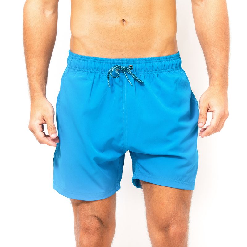 Men&#39;s Quick-Dry Blue Elastic Shorts with Multiple Pockets