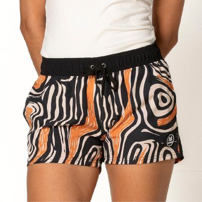 Abstract Vibe Women&#39;s Casual Shorts - Comfortable and Stylish with Elastic Waistband and Pockets for Everyday Wear