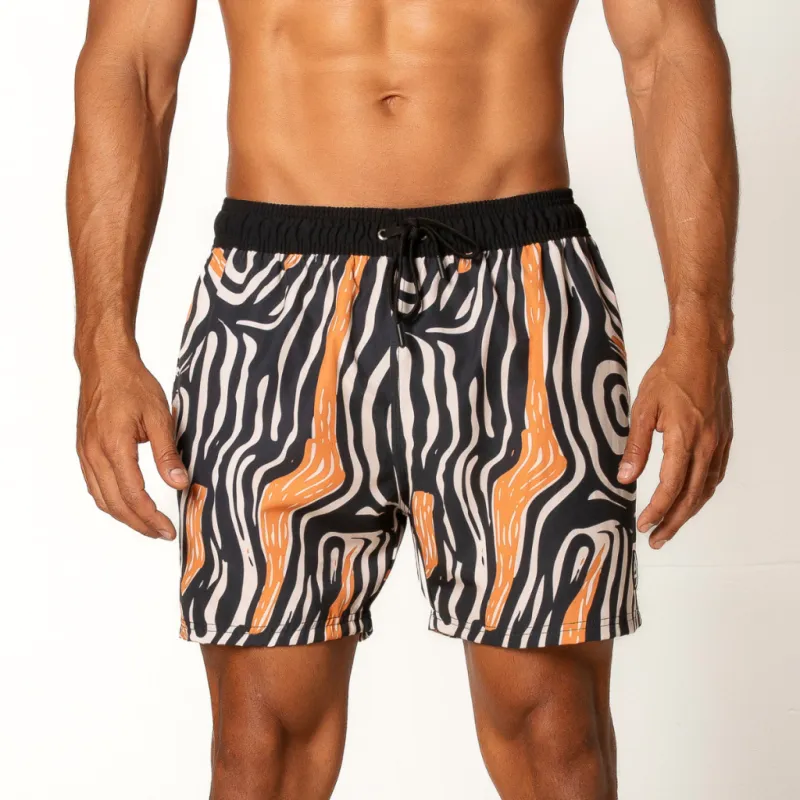 Abstract Leaf Print Men's Short Sleeve Shirt