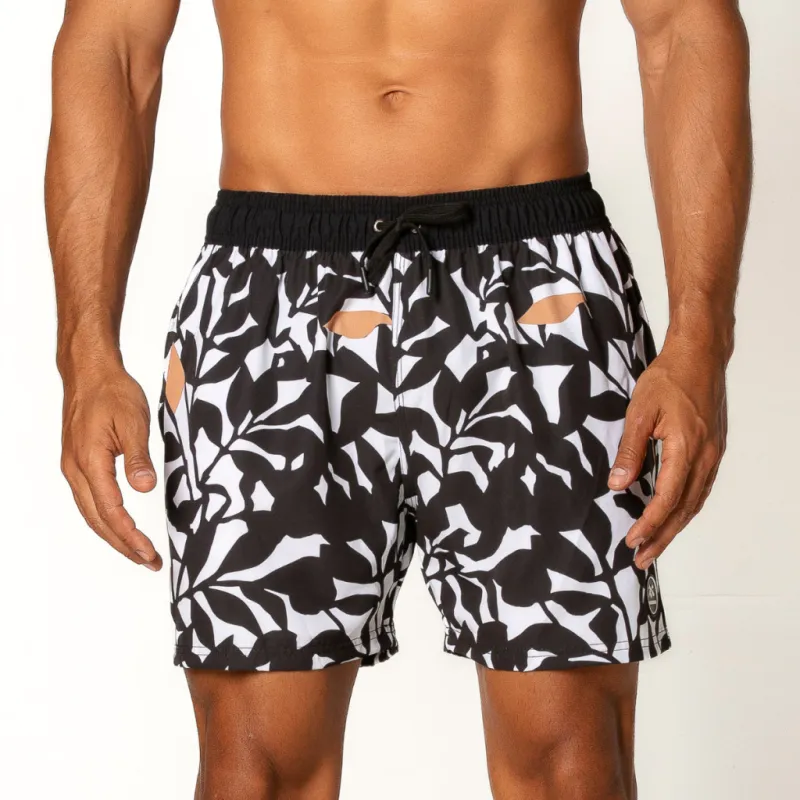Tropical Print Men's Shorts - Stylish Folha Design for Summer Vibes