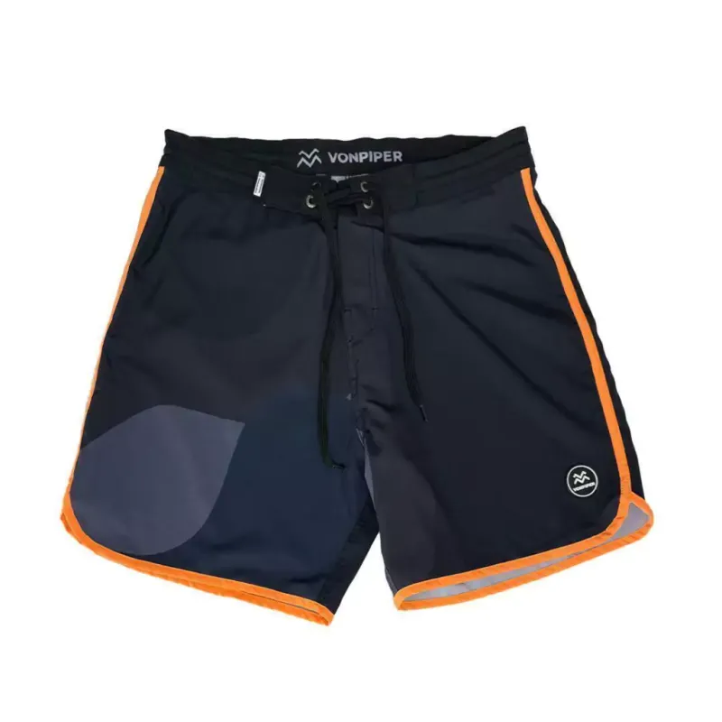 Neon Orange Round Hem Camouflage Shorts for Urban Adventures