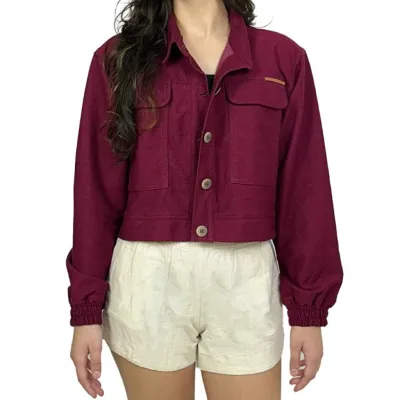 Chic Wine Red Women's Jacket by Vonpiper - Versatile Outerwear for Any Occasion
