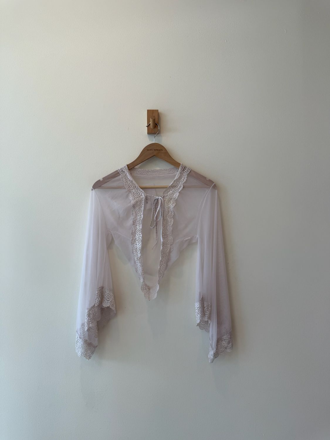 1A3 - Sheer Lace Tie Up Shawl