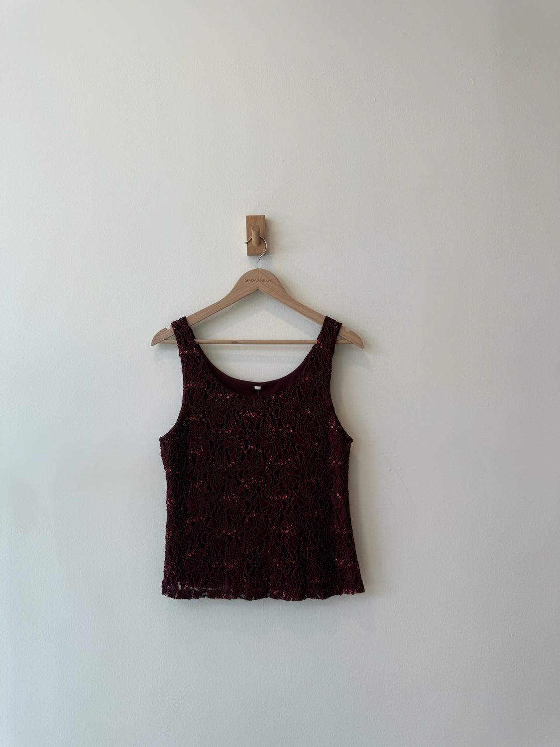 1A3 - Maroon Lace Sequin Top 