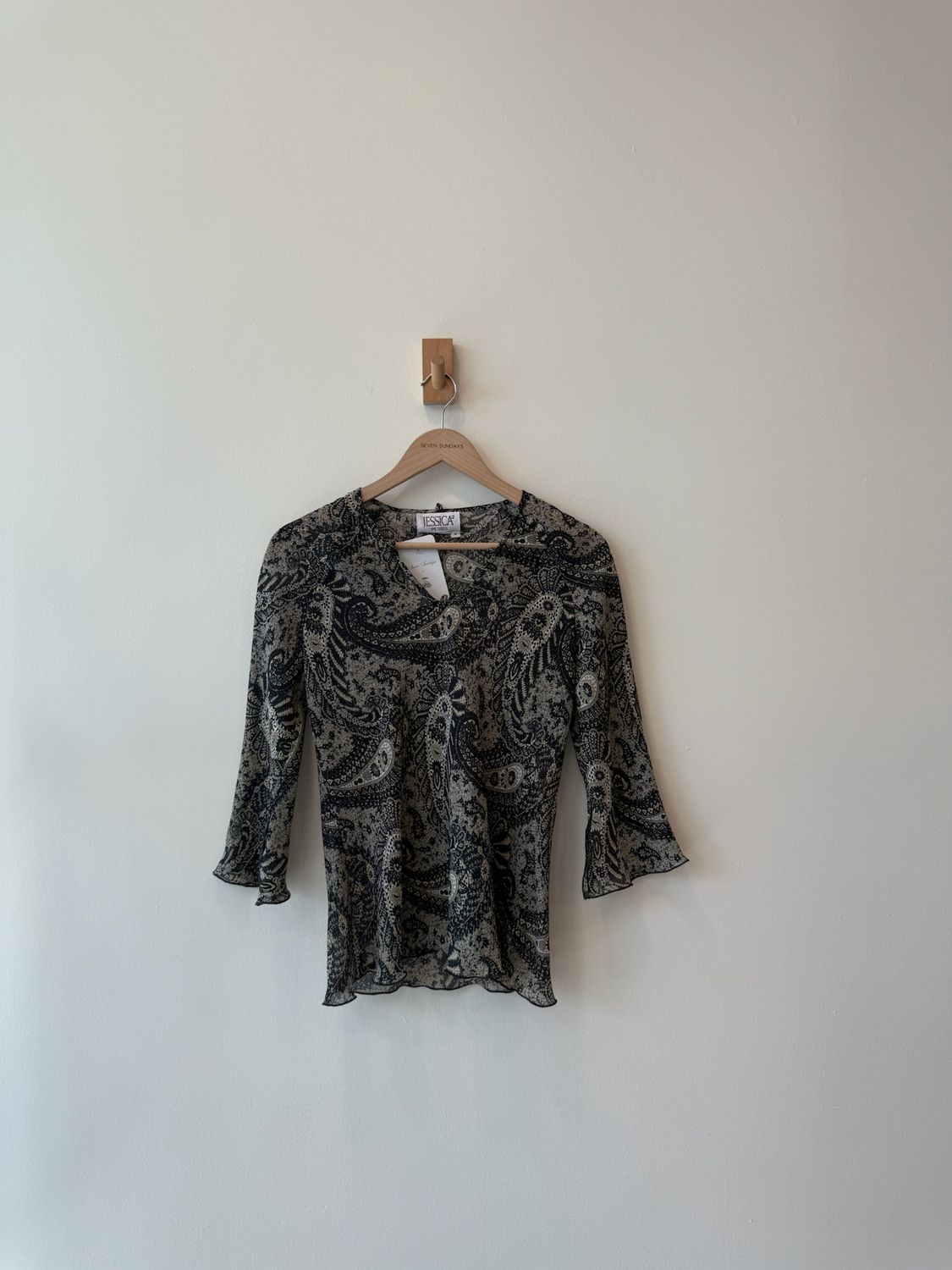 1A3 - Jessica Paisley Sheer Blouse 90s 