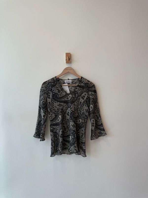 1A3 - Jessica Paisley Sheer Blouse 90s 