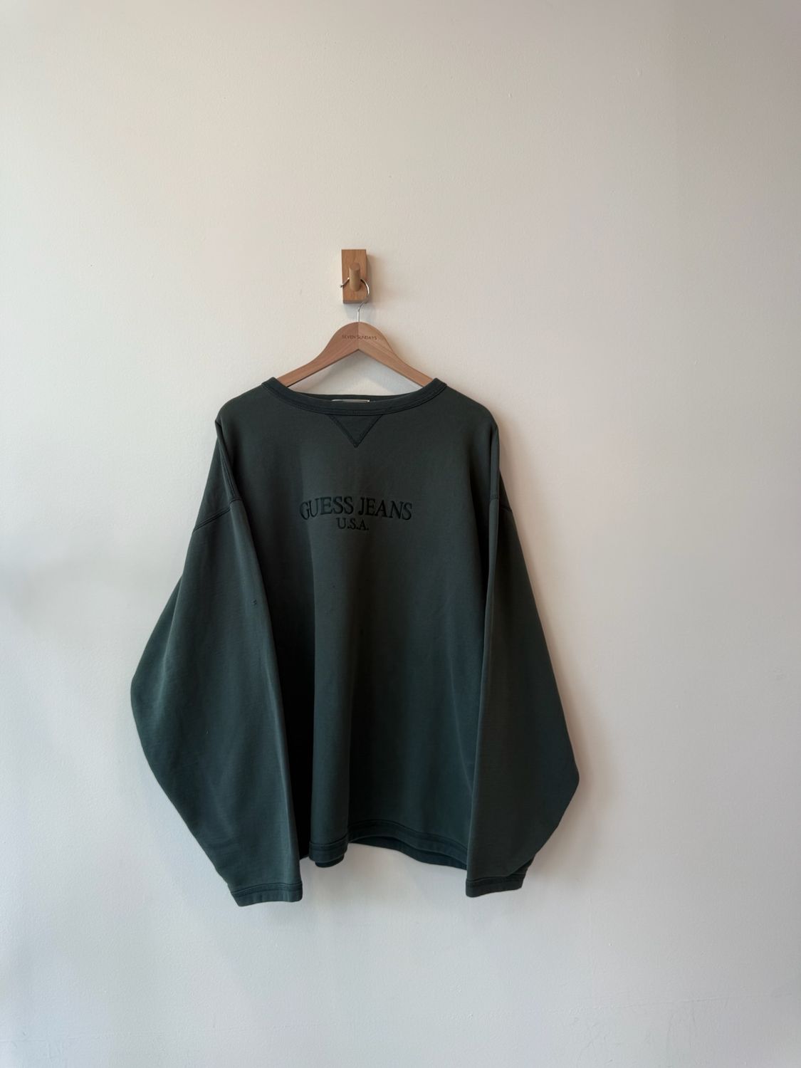 1A3 - Guess Jeans USA Green Tonal Crew 90s 
