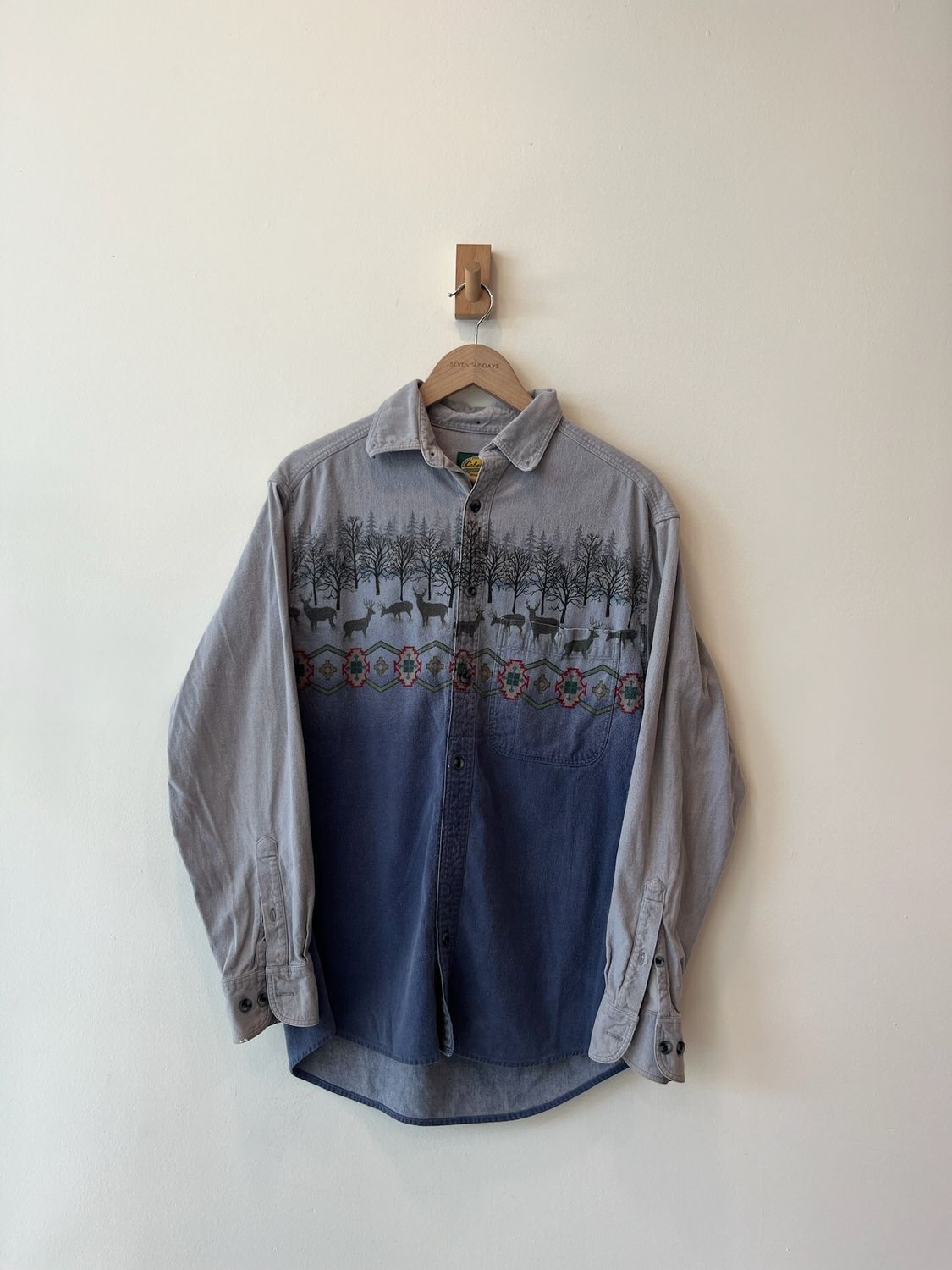 1A3 - Cabelas Deer Pattern Button Shirt 