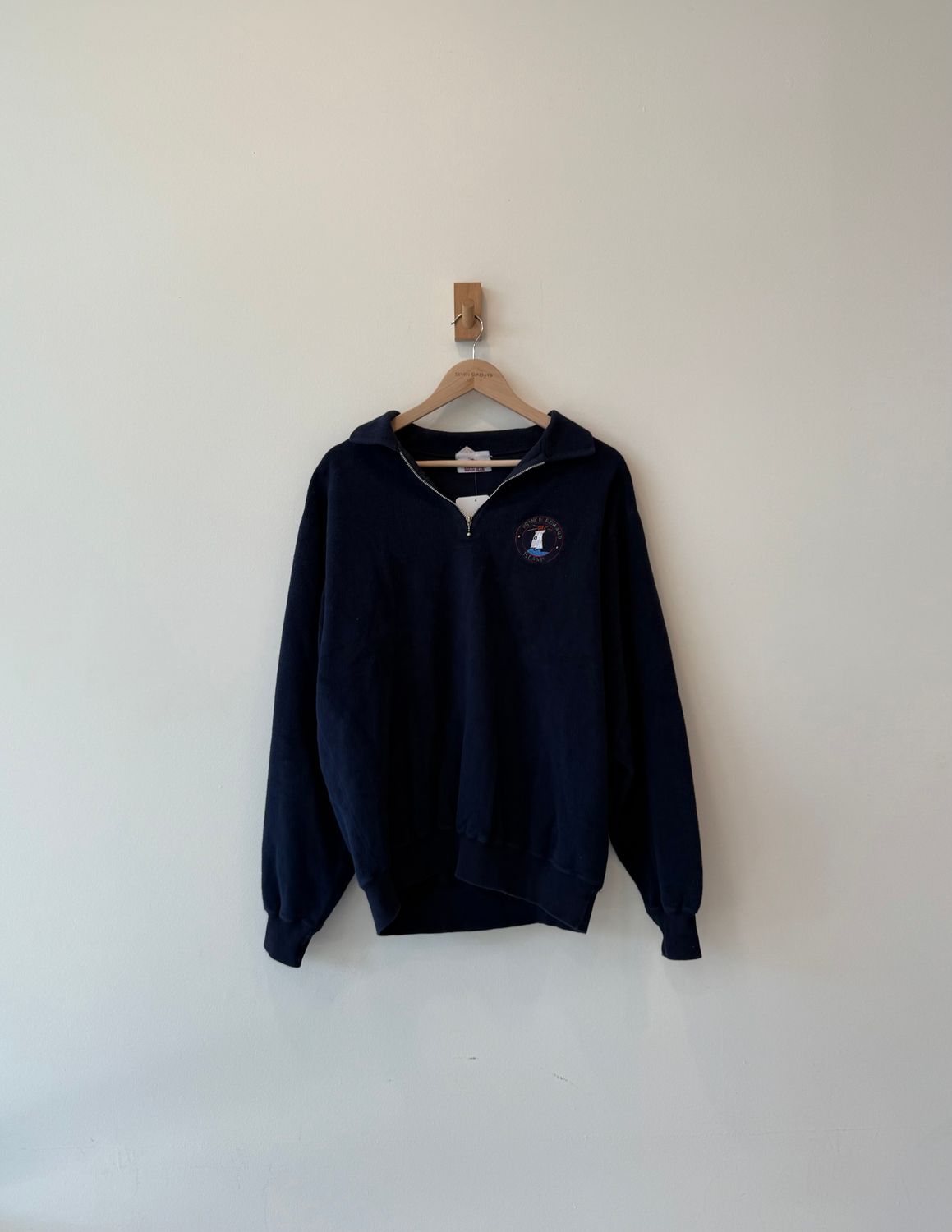 1A5 - PEI Textured 1/4 Zip Collar Sweatshirt 90s