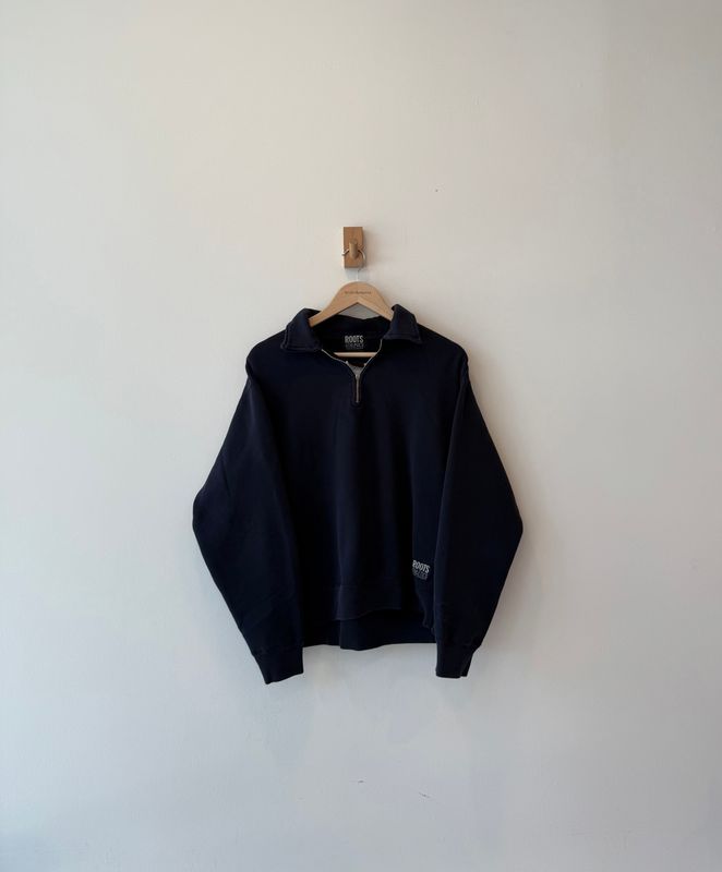 1A5 - Roots Ath 1/4 Zip Sweatshirt 90s