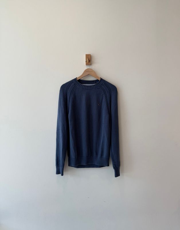 1A5 - Tommy Hilfiger Blue Rib Knit Sweater