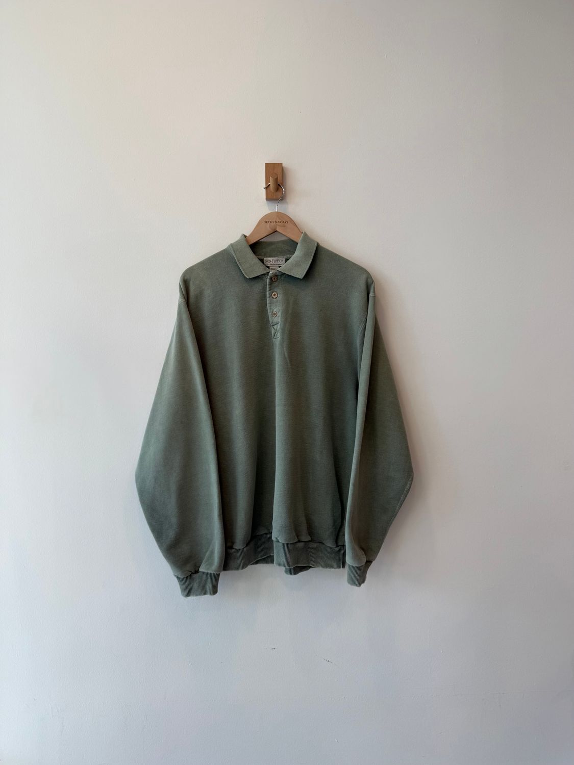 1A5 - Non Fiction Washed Grn Collar Sweatshirt 90s 