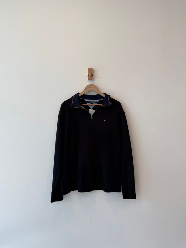 1A3 - Tommy Hilfiger 1/4 Zip Logo Rib Knit