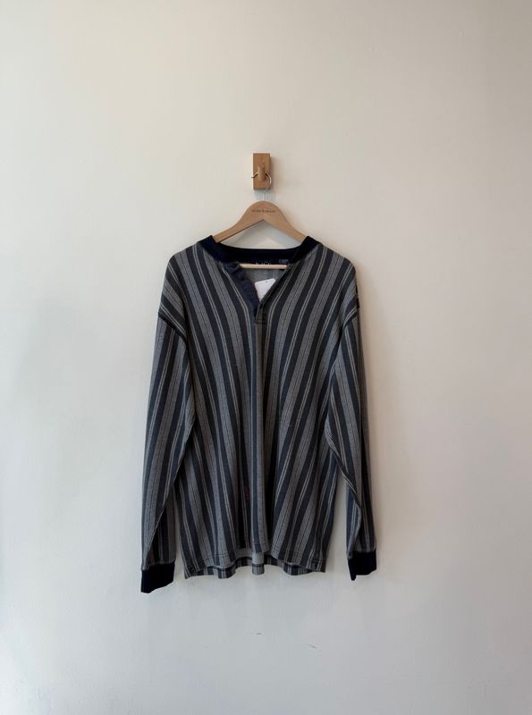 1A5 - BHC Striped Henley LS 90s
