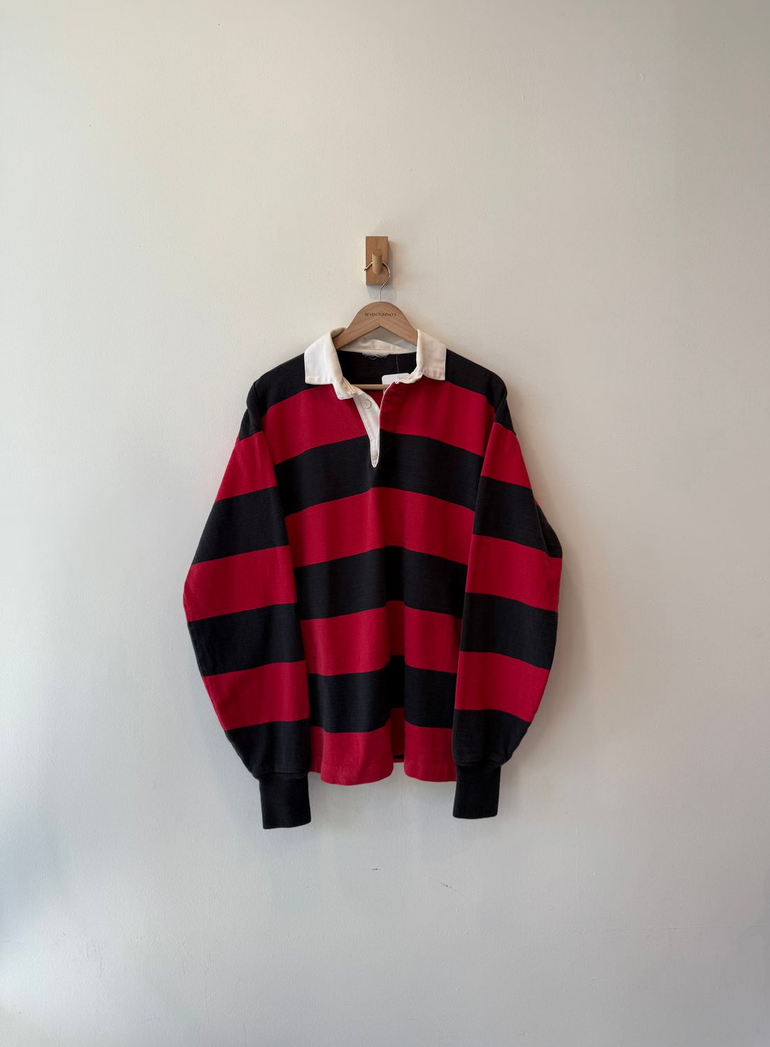 1A4 - Red Striped Rugby Shirt 90s 