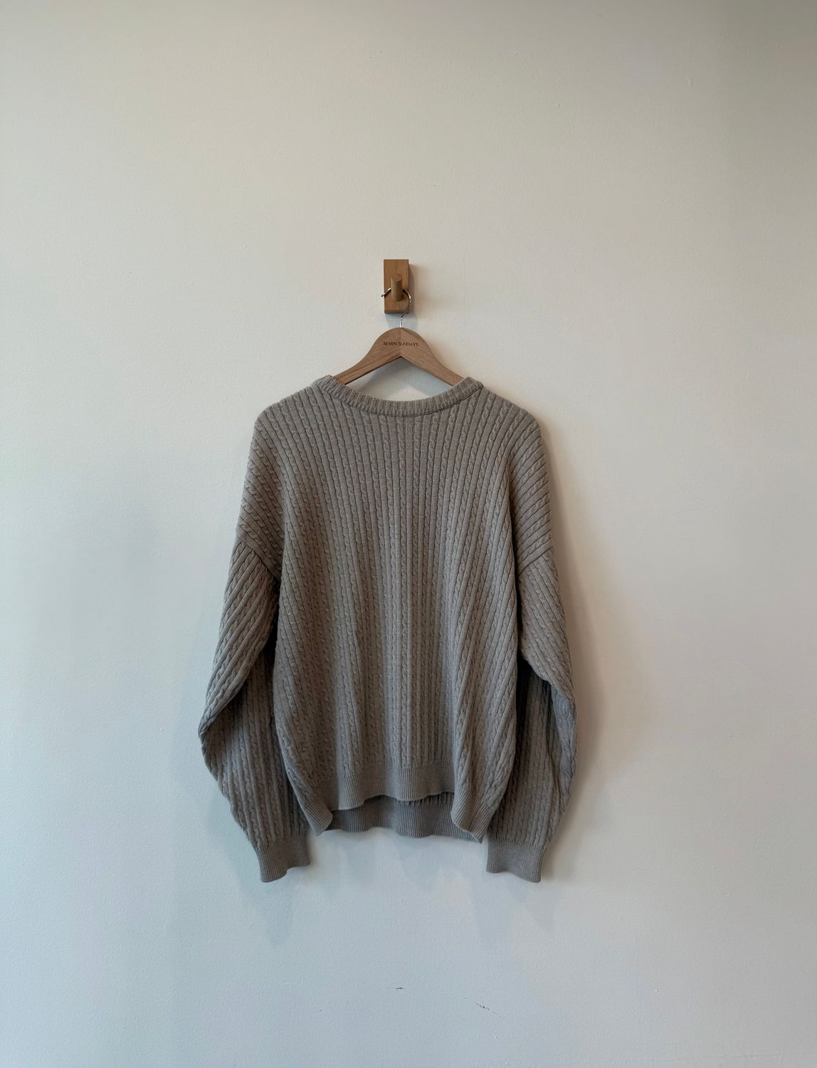 1A5 - Tan Cable Knit Sweater 90s 