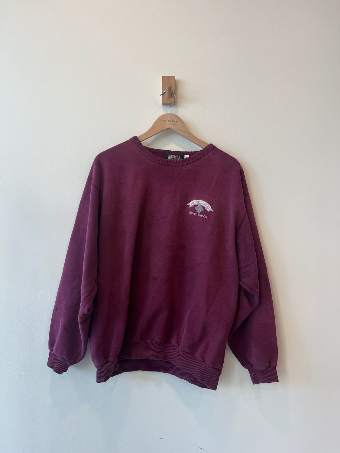 1A5 - Windriver Outfitting Washed Maroon Crew 90s 