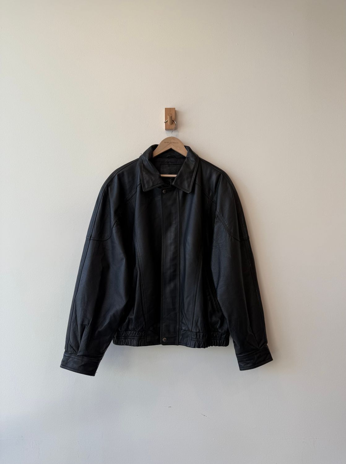 1A6 - Leather Blk Zip Jkt