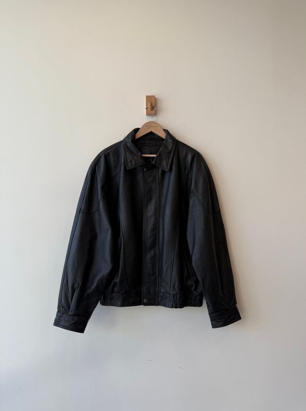 1A6 - Leather Blk Zip Jkt