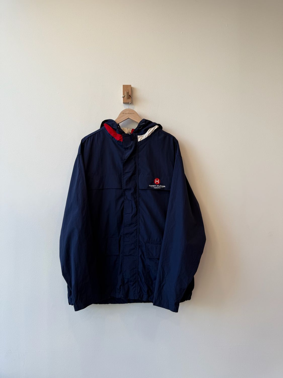 1A6 - Tommy Hilfiger Navy Hooded Shell Jkt