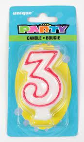 DLX NUMERL BDAY CANDLE #3