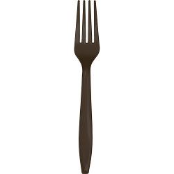 PRM PLST CHOC BROWN FORKS 24CT