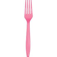 PRM PLST CANDY PINK FORKS 24CT